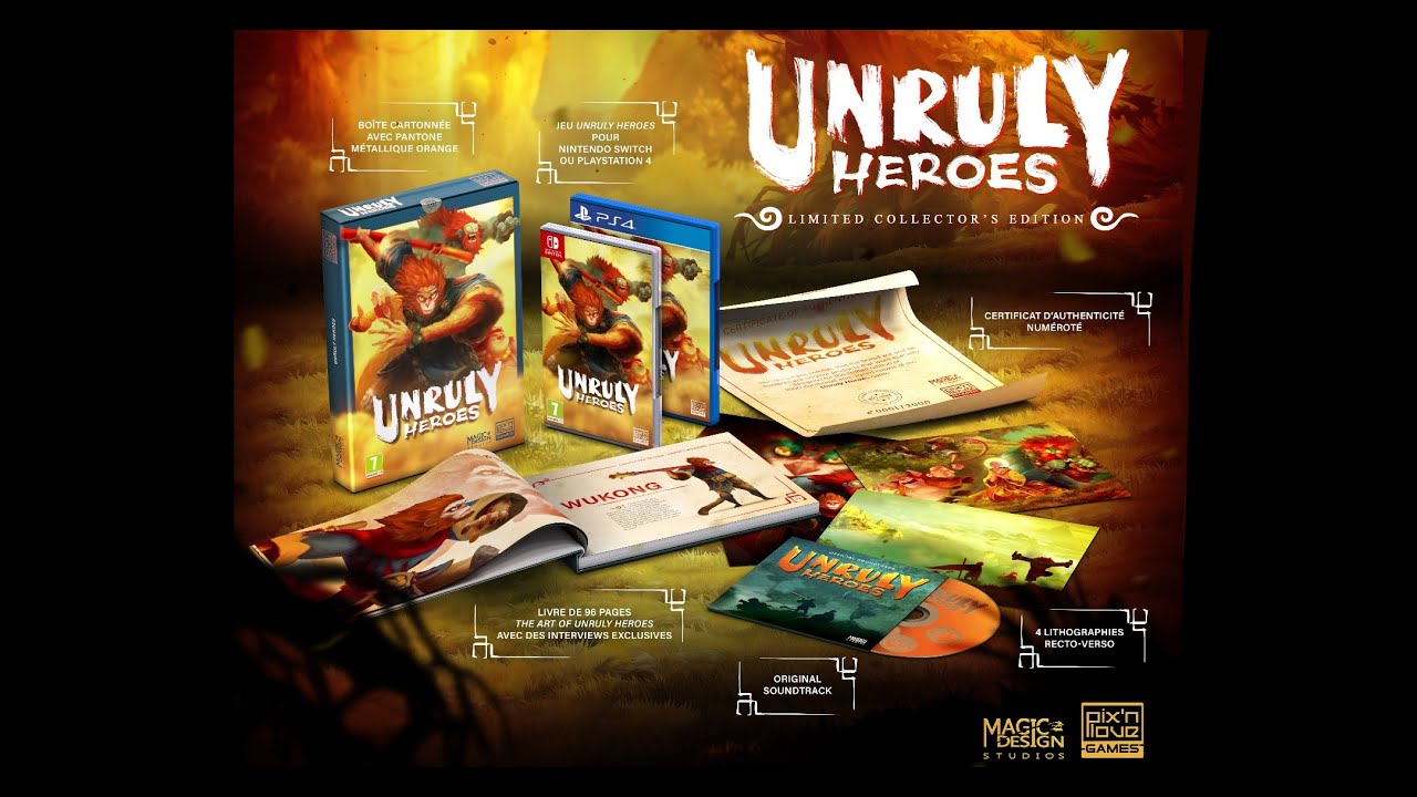 UNRULY HEROES Trailer EDITION COLLECTOR Nintendo Switch & PlayStation 4