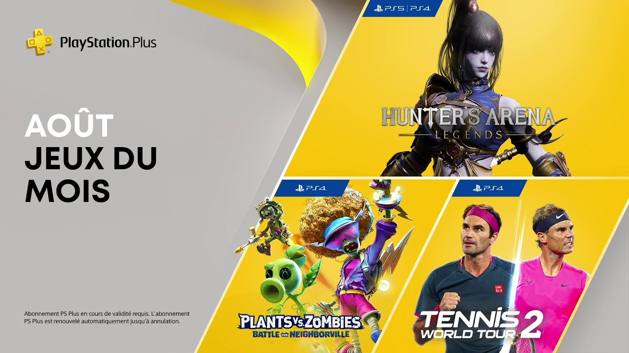 PlayStation Plus | Août 2021 | Hunter's Arena: Legends, Tennis World Tour 2, Plants vs. Zombies