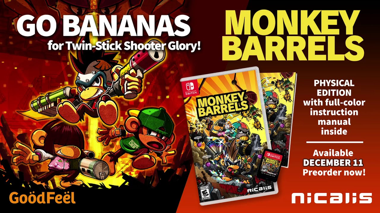 Monkey Barrels Nintendo Switch Physical Edition Announcement Trailer