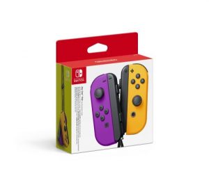 Paire De Manettes Nintendo Switch Joy Con Violet Neon Et Orange Neon