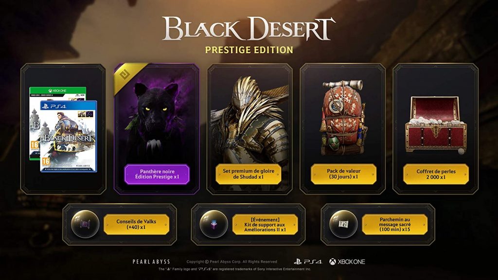 Black Desert Prestige Edition Contenus