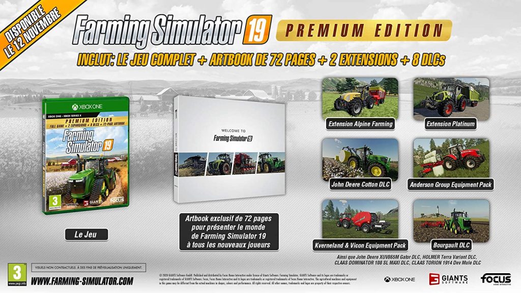 Farming Simulator 19 Premium Edition Contenus