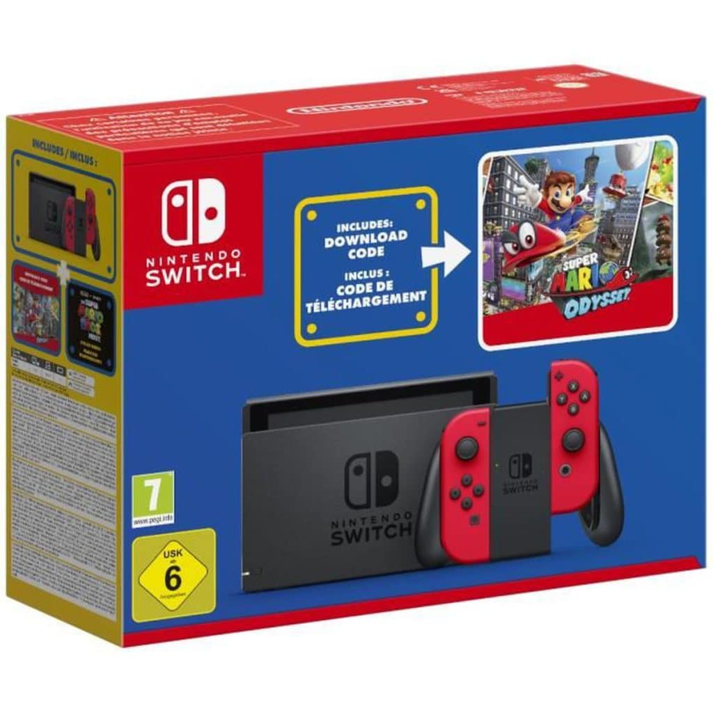 Console Nintendo Switch Avec Joy Cons Rouges Edition Mario