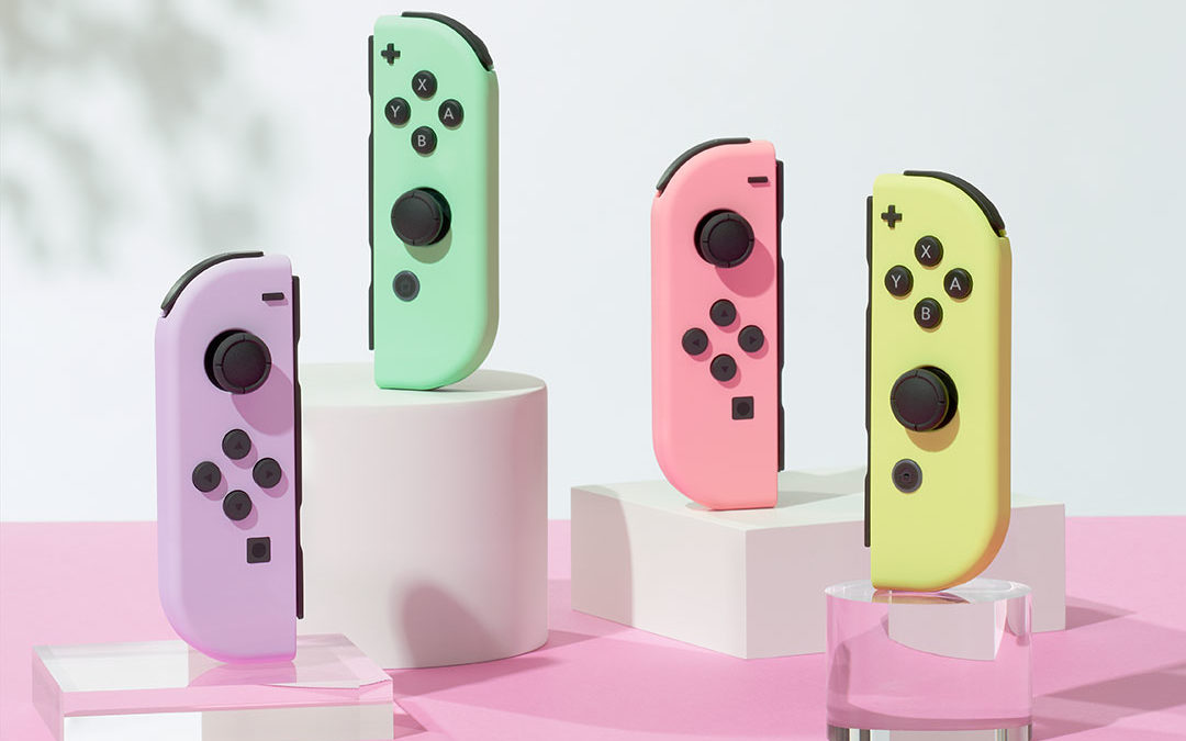 Manettes Joy-Con Rose Pastel et Jaune Pastel (Switch)