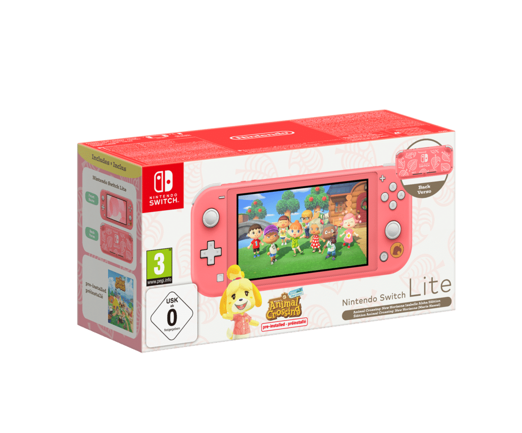 Nintendo Switch Lite Corail Animal Crossing Pack