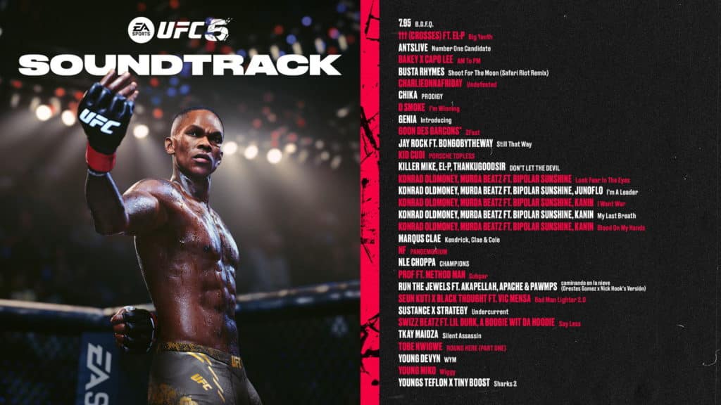 Easports Ufc 5 Tracklist