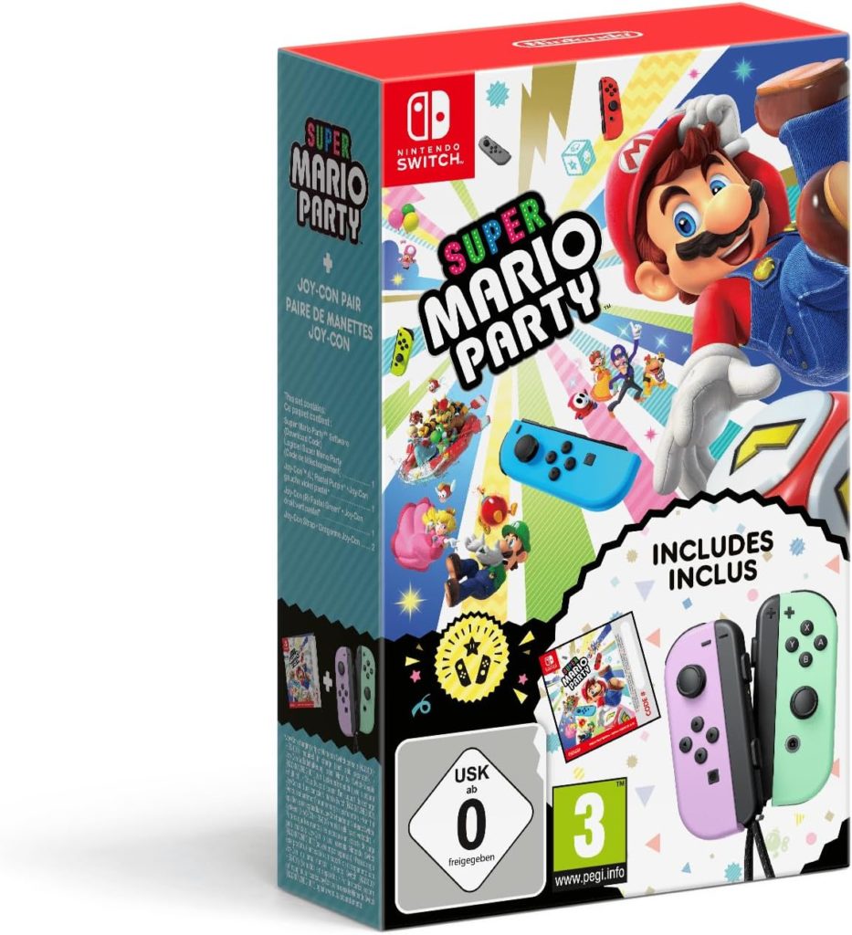 Pack Super Mario Party Et Manettes Joy Con Pastel Vert Violet