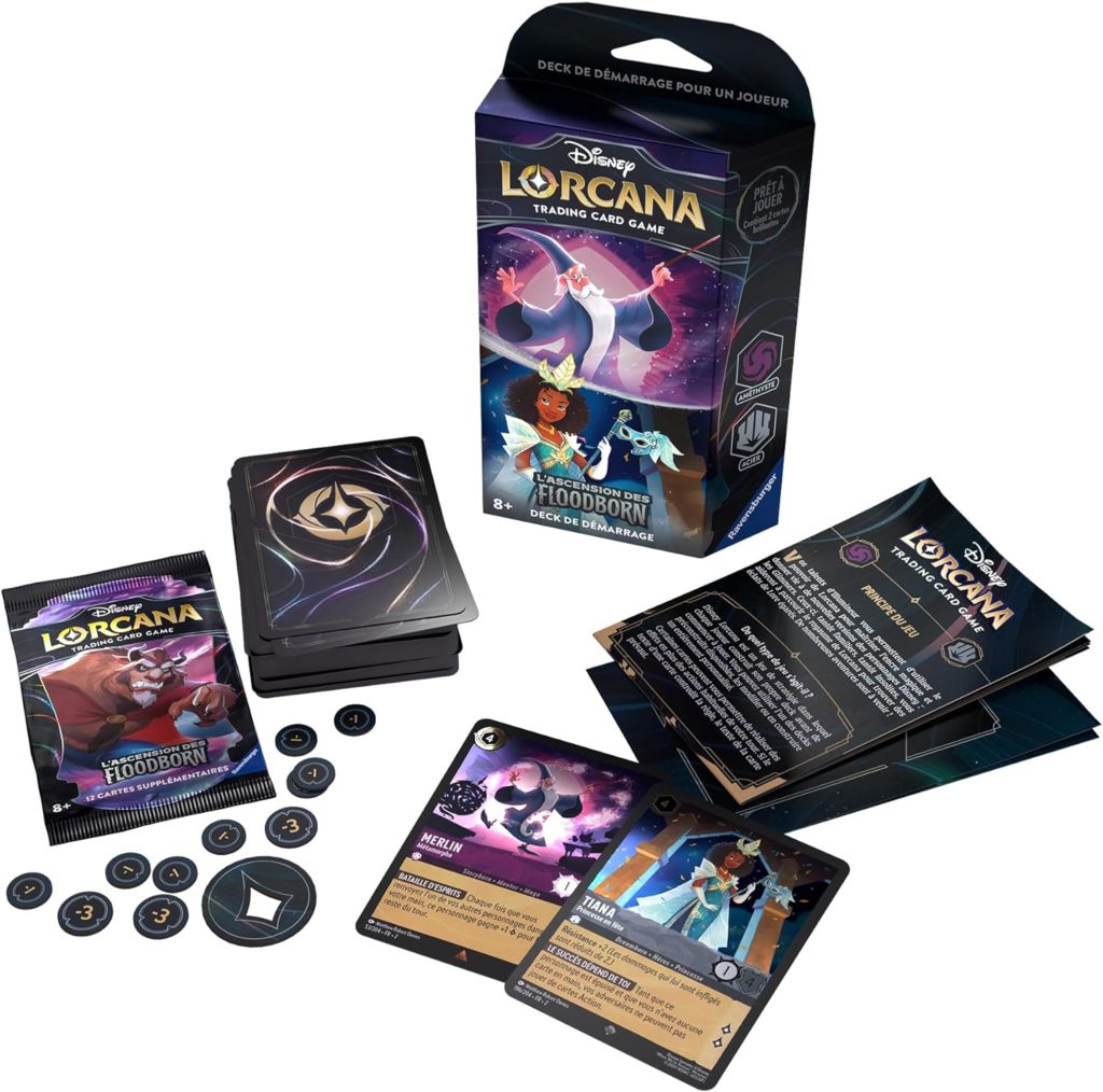 Disney Lorcana Lascension Des Floodborn Deck De Demarrage Merlin Tiana Vf