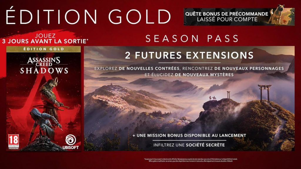 Assassins Creed Shadows Edition Gold French