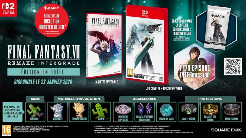 Final Fantasy Vii Remake Intergrade Switch 2 Contents French